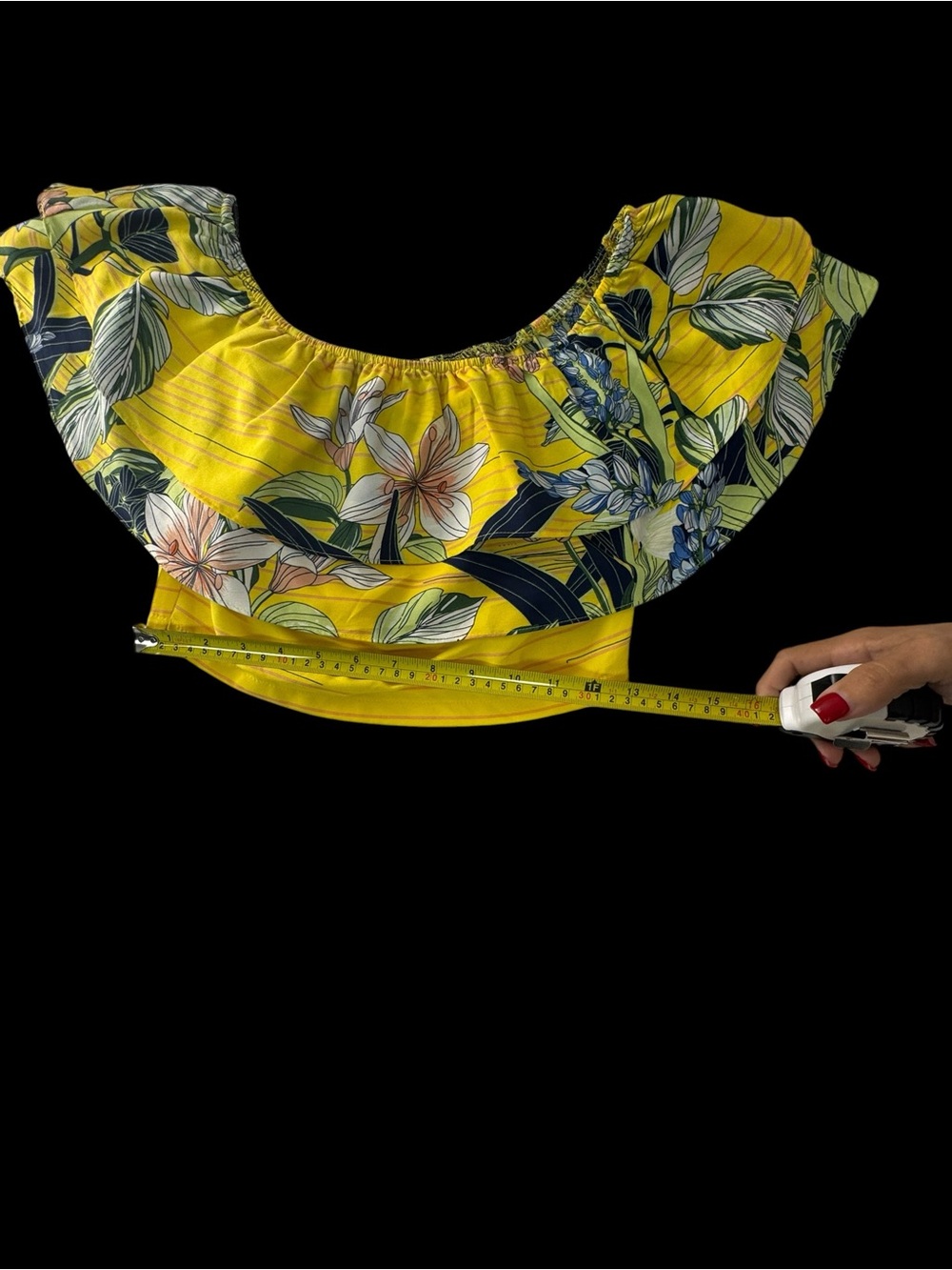 Tropical Yellow Floral Wide-Leg Pants - Women's - Picture 3 of 11